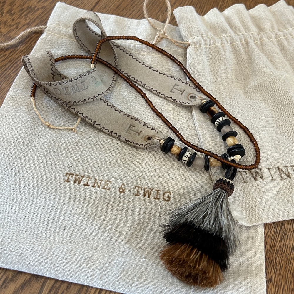 Twine & Twig Triple Horse Hair Tassel Necklace Set **PRICE DROP**